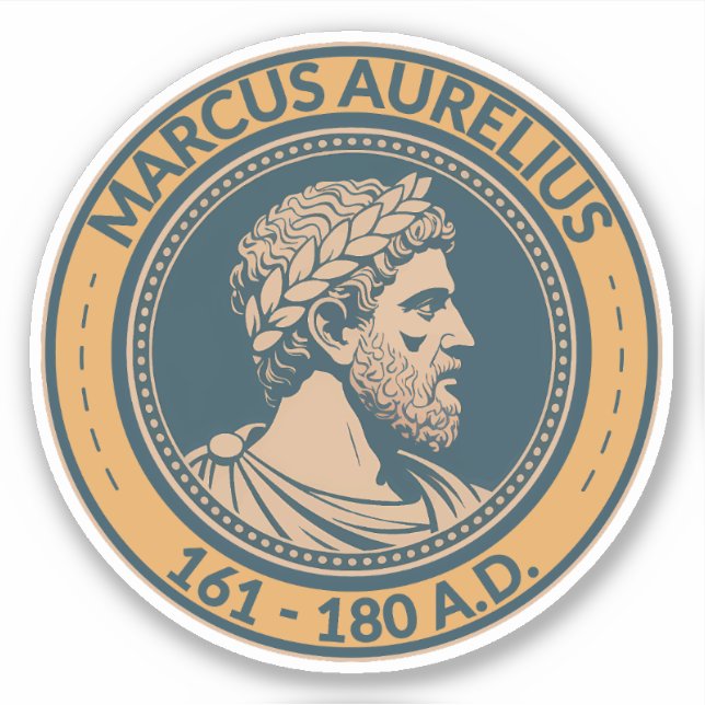 Marcus Aurelius Roman Emperor Illustration Badge Aufkleber (Vorderseite)