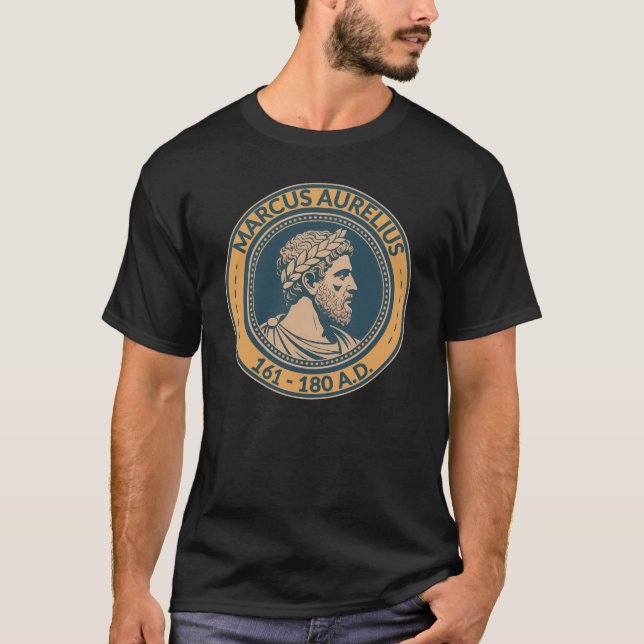 Marcus Aurelius Roman Emperor Illustration Badge T-Shirt (Vorderseite)
