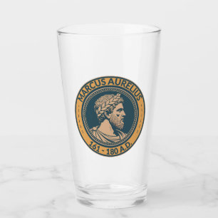 Marcus Aurelius römischer Kaiser Illustration Badg Glas