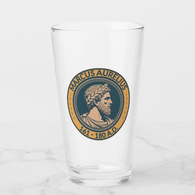 Marcus Aurelius römischer Kaiser Illustration Badg Glas (Vorderseite)