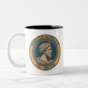Marcus Aurelius römischer Kaiser Illustration Badg Zweifarbige Tasse