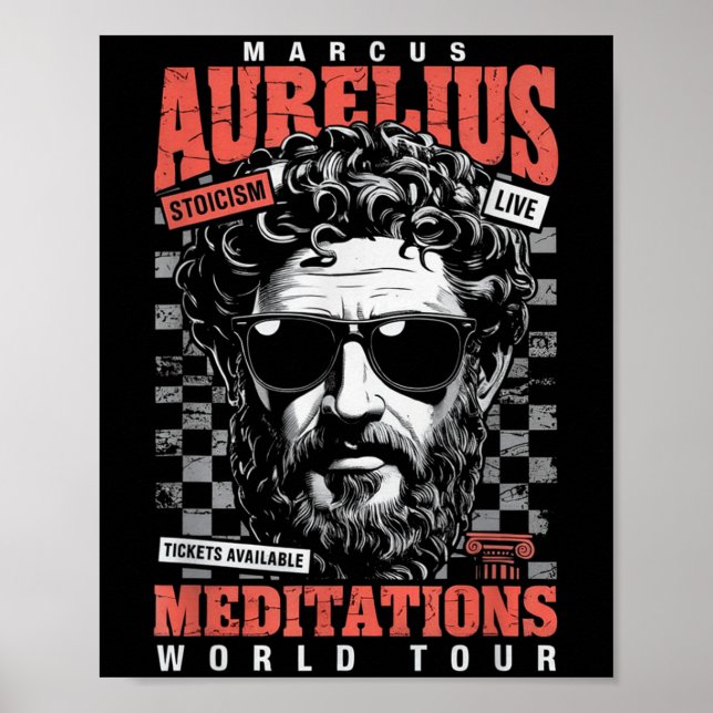 Marcus Aurelius Stoic Philosoper Quote Motivationa Poster (Vorne)