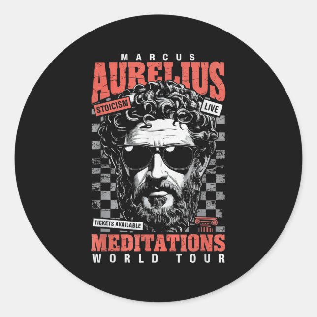 Marcus Aurelius Stoic Philosoper Quote Motivationa Runder Aufkleber (Vorderseite)