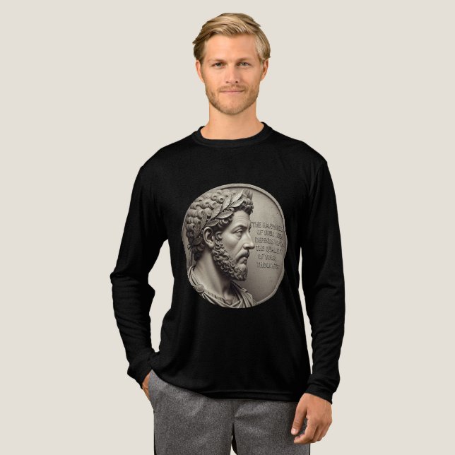 Marcus Aurelius Stoic Quote Sweatshirt Tri-Blend Shirt (Volle Vorderseite)