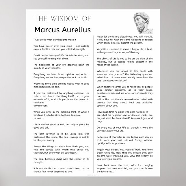 Marcus Aurelius Stoische Meditationen. Die Weishei Poster (Vorne)
