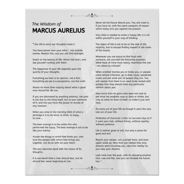 Marcus Aurelius Stoische Meditationen. Glänzende P Poster (Vorderseite)