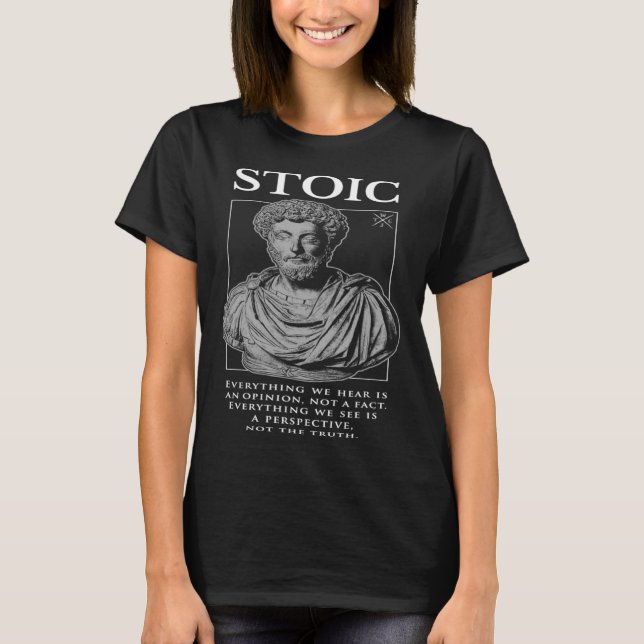 Marcus Aurelius u201COepinion und Perspectiveu201D T-Shirt (Vorderseite)