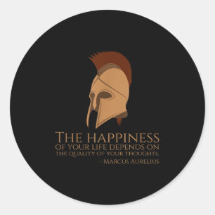 Marcus Aurelius Zitat über Glück - antiker römisch Runder Aufkleber