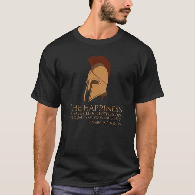 Marcus Aurelius Zitat über Glück antiker römischer T-Shirt (Vorderseite)