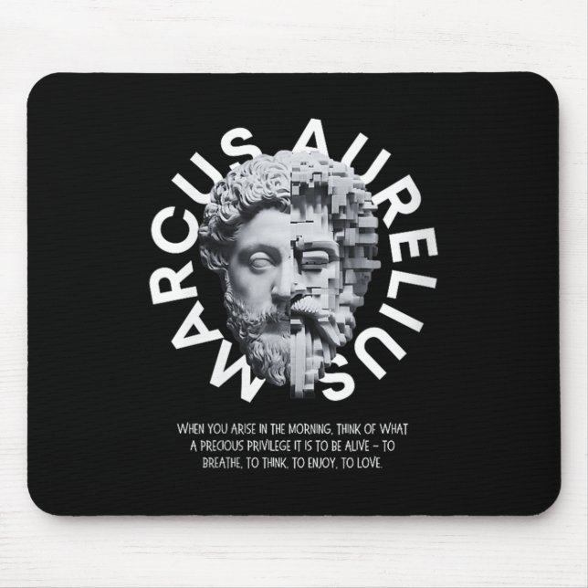 Marcus Aurelius Zitat V-Nacken _1 Mousepad (Vorne)
