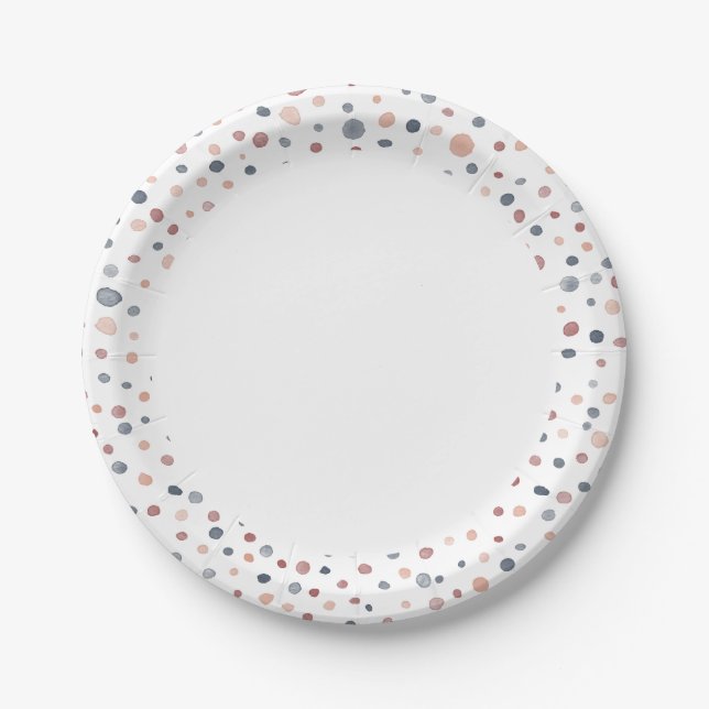 Marcus Confetti Wasserfarbe Dots Papierplatte Pappteller (Vorderseite)