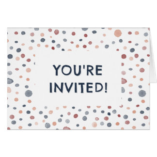 Marcus Confetti Watercolor Dots Birthday Invite