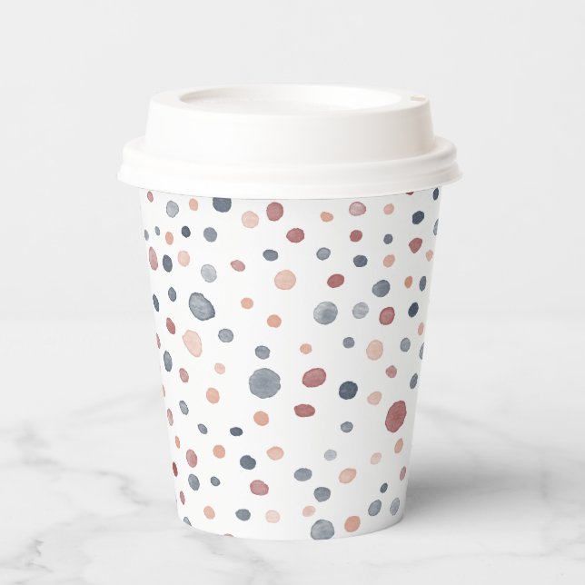 Marcus Confetti Watercolor Dots Paper Cup Pappbecher (Vorderseite)