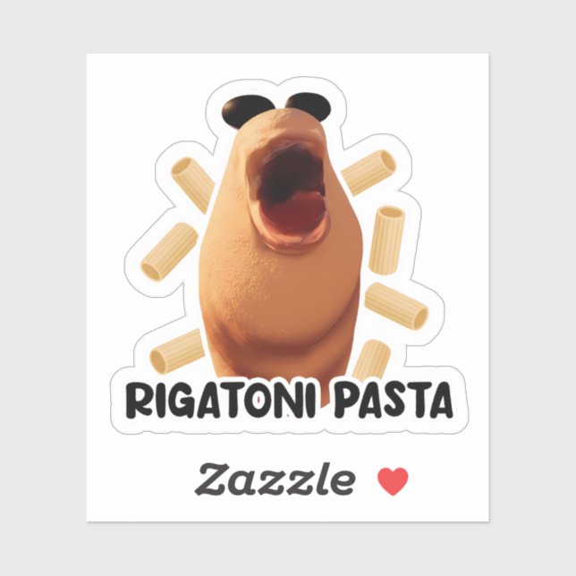Marcus der Wurm - Rigatoni-Pasta Aufkleber (Blatt)