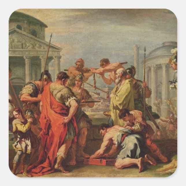 Marcus Furius Camillus und Brennus Quadratischer Aufkleber (Vorderseite)