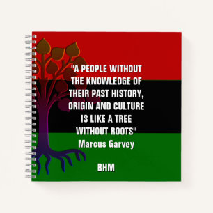 Marcus Garvey TREE OHNE ROOTS Monogramm Notizbuch