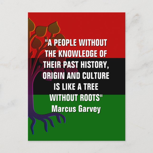 Marcus Garvey TREE OHNE ROOTS Postkarte (Vorderseite)