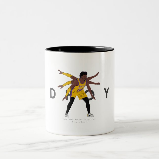 Marcus Smart DPOY | Los Angeles Lakers Zweifarbige Tasse (Mittel)