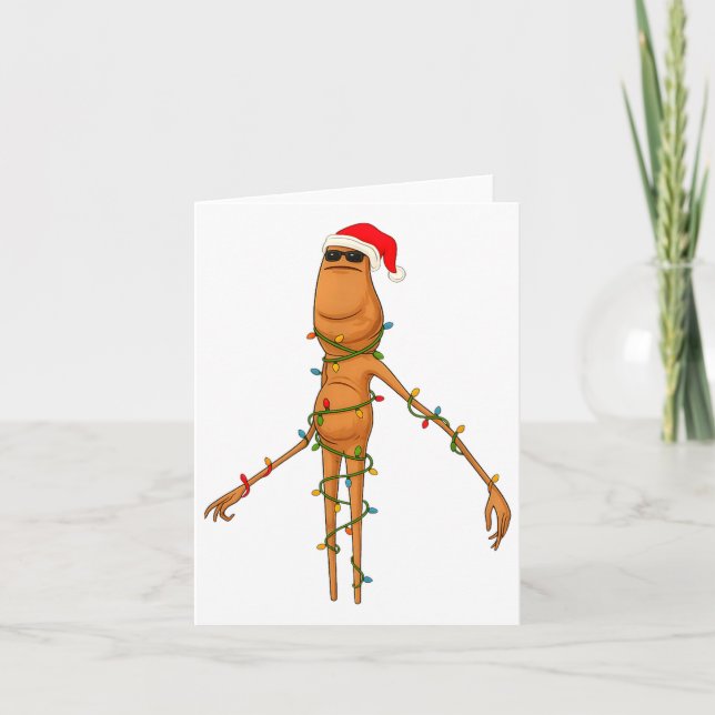Marcus The Worm, Funny Christmas Lights  Karte (Vorderseite)