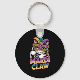 Mardi Claw Katze Kätzchen Maskenball Maske Lila Gr Schlüsselanhänger