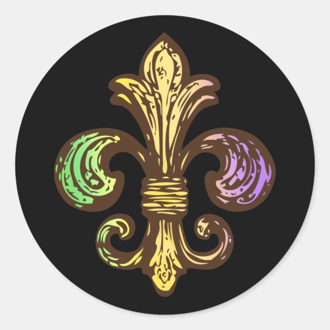Mardi Fleur de Gras Runder Aufkleber (Vorderseite)