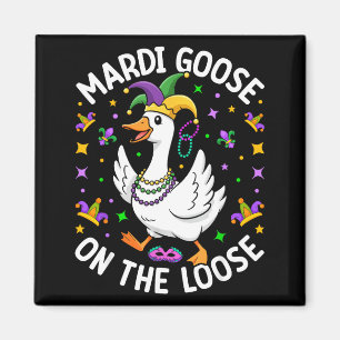 Mardi Goose auf freiem Fuß Lustiger Narr Ente Karn Magnet
