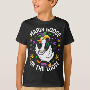 Mardi Goose auf freiem Fuß Lustiger Narr Enten Kar T-Shirt