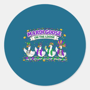 Mardi Goose Loose Kokette Gänse Runder Aufkleber