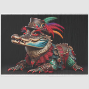 Mardi Gra Farbiger Alligator Decoupage Seidenpapier