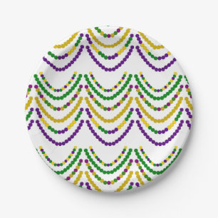 Mardi Grad Beads Pappteller