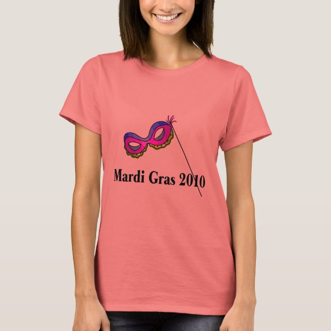 Mardi Gras 2010 Maske T-Shirt (Vorderseite)