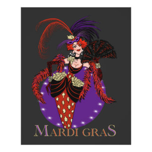 Mardi Gras 2021 Vintage Dame New Orleans Fotodruck