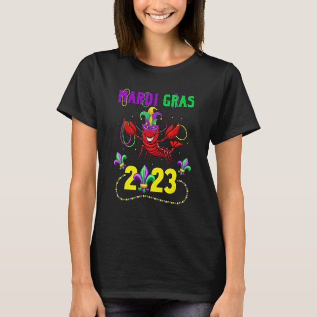 Mardi Gras 2023 Crawfish New Orleans Beads Carniva T-Shirt (Vorderseite)