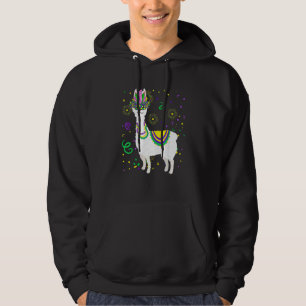 Mardi Gras 2023 Lama mit Feder-Maske-Parade-Fan Hoodie