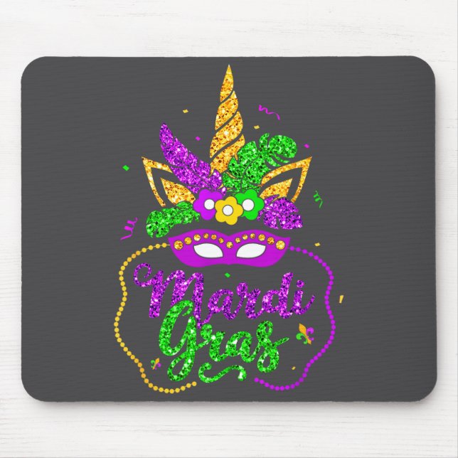 Mardi Gras 2024 Mask Beads New Orlean Party Women  Mousepad (Vorne)