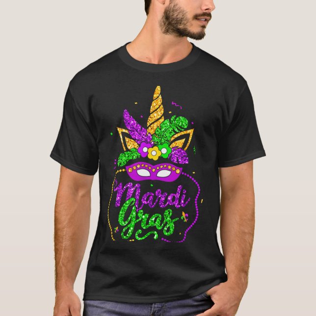 Mardi Gras 2024 Mask Beads New Orlean Party Women  T-Shirt (Vorderseite)