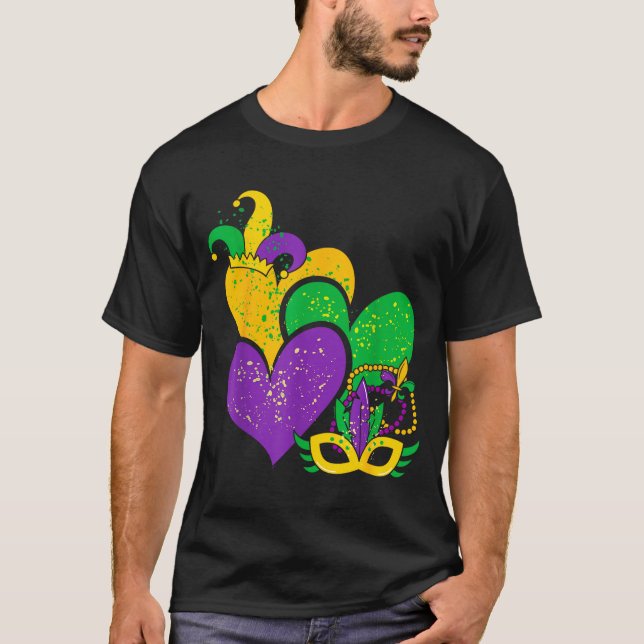 Mardi Gras 2025 Cute Hearts Valentine Women Girl K T-Shirt (Vorderseite)