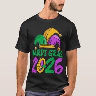 Mardi Gras 2026 Narrenhut Karnevalfeier T-Shirt