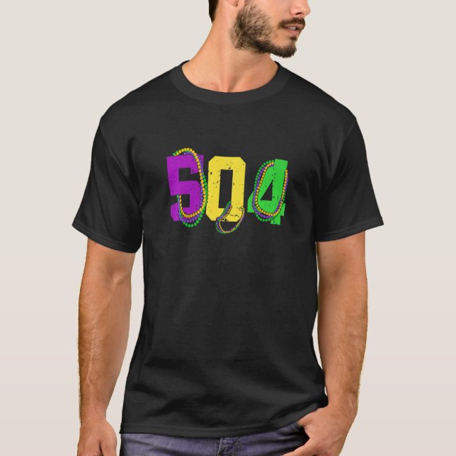 Mardi Gras 504 New Orleans Party T-Shirt (Vorderseite)