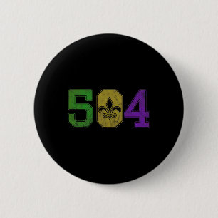 Mardi Gras 504 Nola Button