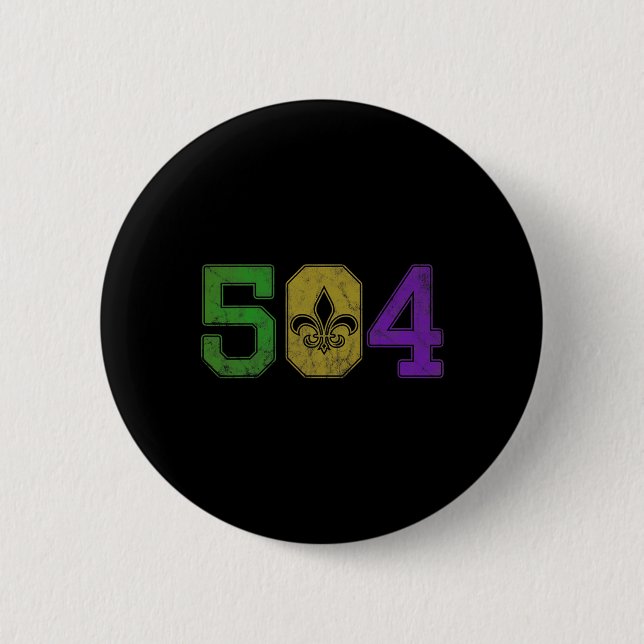 Mardi Gras 504 Nola Button (Vorderseite)