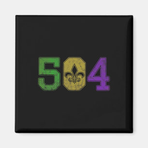 Mardi Gras 504 Nola Magnet