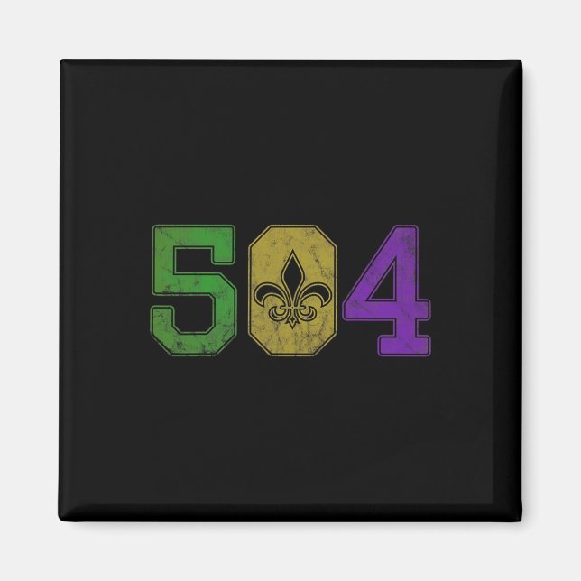 Mardi Gras 504 Nola Magnet (Vorne)