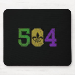 Mardi Gras 504 T Shirt Nola New Orleans Louisiana Mousepad