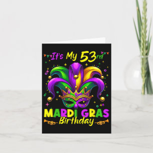 Mardi Gras 53. Geburtstag Fett Dienstag 53 Jahre a Karte
