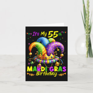 Mardi Gras 55. Geburtstag Fett Dienstag 55 Jahre a Karte