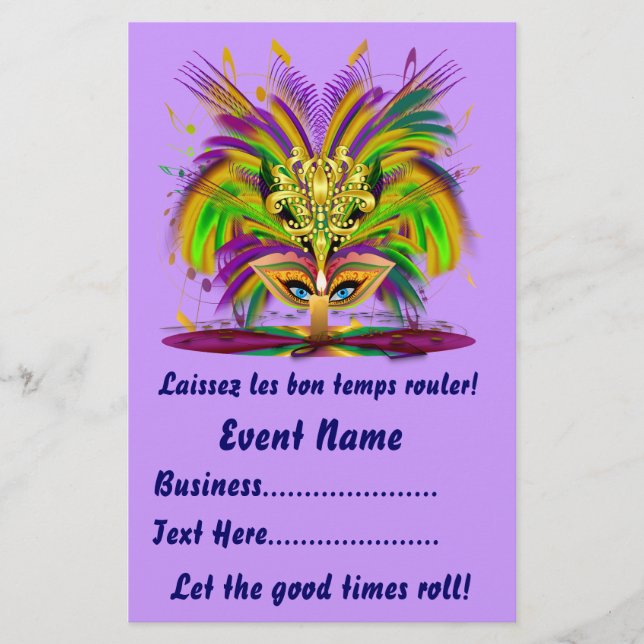 Mardi Gras 5.5" x 8.5" Portrait Bitte beachten Sie Flyer (Vorne)