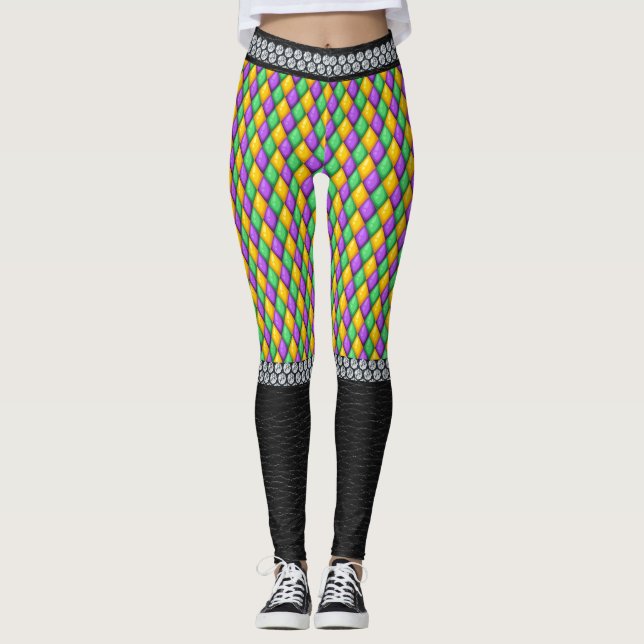 Mardi Gras 6b Diamonds Pop Mode Leggings (Vorderseite)