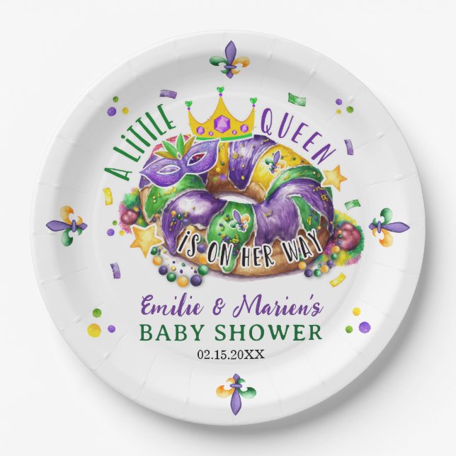 Mardi Gras A little Queen in on the way Pappteller (Vorderseite)