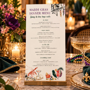 Mardi Gras Abendmenü New Orleans Menükarte